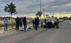 Tekirdağ'da otomobille motosikletin çarpıştığı kaza kameraya yansıdı
