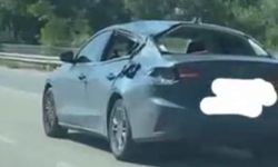 Trafikte hasarlı şekilde ilerledi