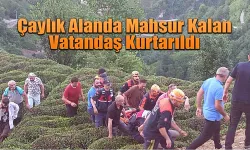 Çaylık Alanda Mahsur Kalan Vatandaş Kurtarıldı
