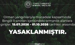 Bingöl'de ormanlık alanlara girişler yasaklandı