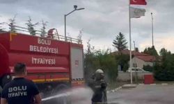 Bolu'da itfaiye stajının sonu sulu şakayla bitti