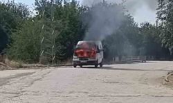 Elazığ'da minibüs yangını
