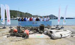 Göcek Halk Plajı'nda deniz dibi temizliği tamamlandı