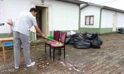 Mevsimlik fındık işçilerinin kalacağı geçici konaklama merkezinde hazırlıklar başladı