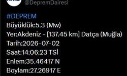 Muğla'da 5.3 büyüklüğünde deprem