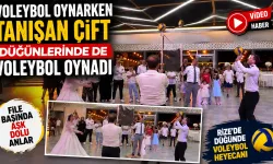 Rize’de Voleybol Aşkı Düğünde de Devam Etti