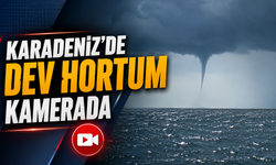 Artvin'in Kemalpaşa ilçesi açıklarında oluşan hortum kamerada
