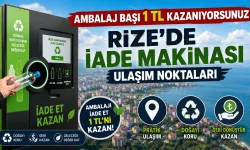 Ambalaj başı 1 TL kazanıyorsunuz; Rize’de iade makinası ulaşım noktaları