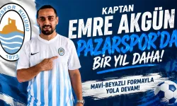 Pazarspor'da Kaptan Emre Akgün ile Devam