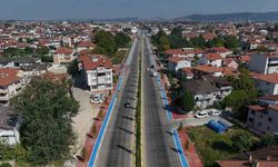 4 kilometrelik cadde üzerindeki aydınlatma çalışmaları tamamlandı