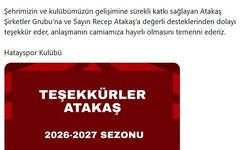 Atakaş Şirketler Grubu, Hatayspor'a sırt sponsoru oldu