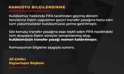 Başkan Çamlı müjdeyi verdi: 'Transfer yasağı kalktı'