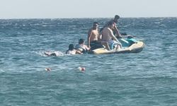 Büyükçekmece'de denizde boğulma tehlikesi atlatan kadının korku dolu anları kamerada