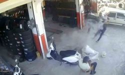 Lastik tamir sırasında bomba gibi patladı