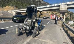 LPG tırı ile traktör çarpıştı: 1'i ağır 2 yaralı