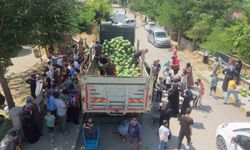 Muş karpuzu 8 mahallede vatandaşlara ücretsiz dağıtıldı