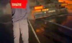 Osmaniye'de seyir halindeki fuel oil yüklü tanker alev aldı