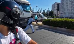 Tırın önünden geçmeye çalışan kadın ölümden son anda kurtuldu