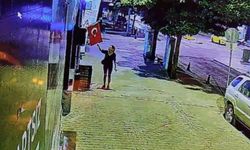 Türk bayrağını yakmaya çalışan şüpheli kadın yakalandı
