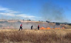 Çanakkale'de özel bakım merkezi yakınlarında korkutan ot yangını
