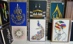İnternette gördü, merak etti, kendi kendine öğrenip sanat eserleri yaptı