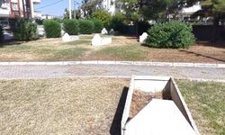 Osmaniye'de parkın ortasındaki mezar taşları dikkat çekiyor