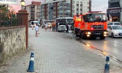 Sinop'ta SUV tipi araçta yangın paniği