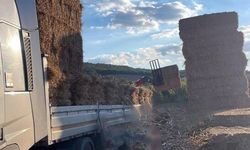 Tekirdağ'da Saman balyaları devrildi, 57 yaşındaki adam hayatını kaybetti