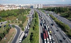 TEM Otoyolu'nda seyir halindeki tır alev alev yandı
