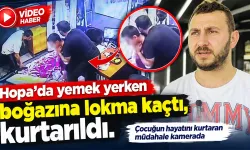 Boğazına lokma kaçan çocuğu işletme sahibi kurtardı