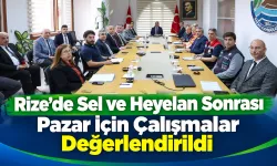 Rize’de Sel Sonrası Pazar’da Çalışmalar Değerlendirildi
