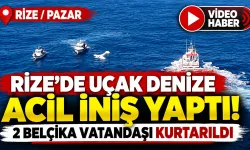 Rize açıklarında uçak denize acil iniş yaptı