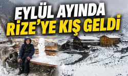 Rize'nin yaylalarına Eylül'de kış geldi, 3 bin 100 metre yükseklikte bulunan Tahpur Yaylası beyaza büründü