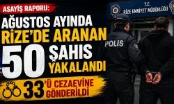 Rize’de Aranan 50 Şahıs Yakalandı, 33’ü Cezaevine Gönderildi