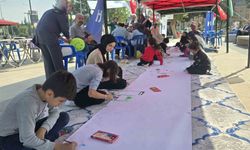 Adıyamanlı çocuklar, Filistinli çocuklar için çizdi