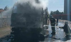 Afyonkarahisar'da boş yakıt tankeri yandı