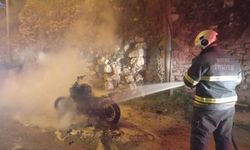 Antakya'da yanan motosiklet kullanılmaz hale geldi