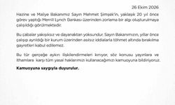 Bakan Şimşek'e yönelik iddialara ilişkin Hazine ve Maliye Bakanlığından yalanlama