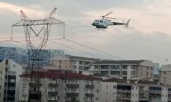 Bursa'da iletim hatlarına helikopterli bakım: Dikkat çeken anlar kamerada