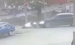 Edirne'de motosiklet kazası kamerada