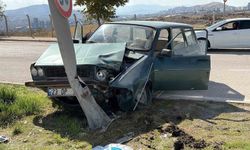 Elazığ'da otomobil aydınlatma direğine çarptı: 2 yaralı