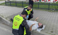 Elektrikli bisikletten düşen sürücü hastanelik oldu