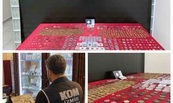 İzmir'de iş yerinde yüzlerce sikke ele geçirildi