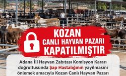 Kozan canlı hayvan pazarı şap hastalığı nedeniyle kapatıldı