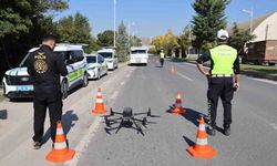 Kural ihlali yapan sürücüler dronla tespit edildi