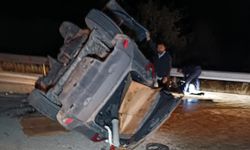Malatya'da beton mikseri ile çarpışan araç devrildi: 2 yaralı