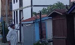 Muhtar tulumunu giydi ilaçlama yaptı