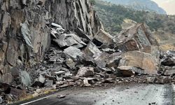 Şırnak-Beytüşşebap yolu, dev kayalar nedeniyle ulaşıma kapandı