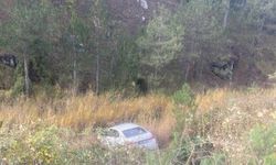 Tavşanlı'da dere yatağına devrilen otomobilin sürücüsü yaralandı