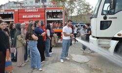 Türkeli'de uygulamalı itfaiye eğitimi